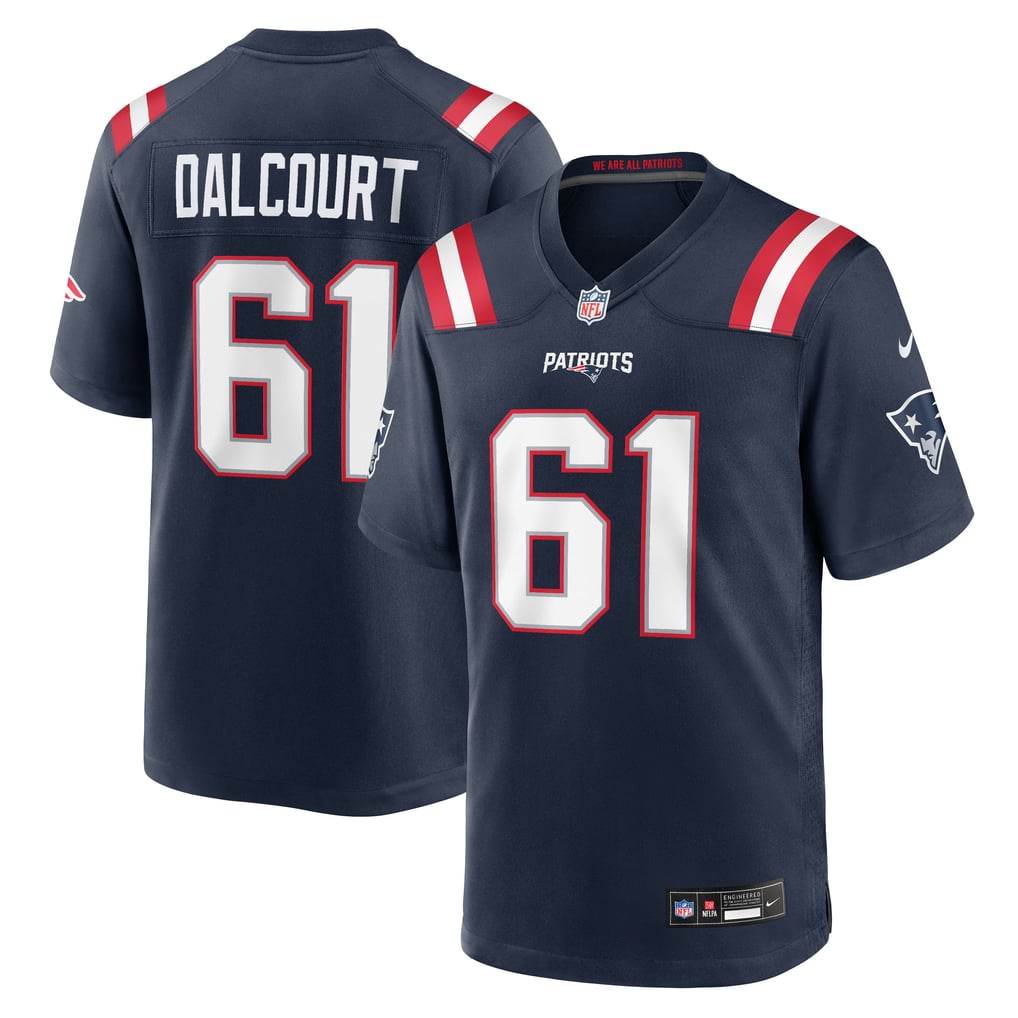 Men's New England Patriots Darrian Dalcourt Nike Navy Team Game Jersey - Image 1