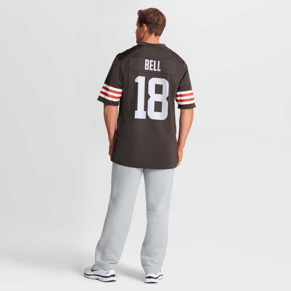 Men's Cleveland Browns David Bell Nike Brown Game Jersey - Image 9