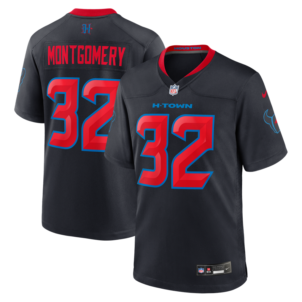 Men's Houston Texans David Montgomery Nike Navy Alternate Game Jersey - Image 1