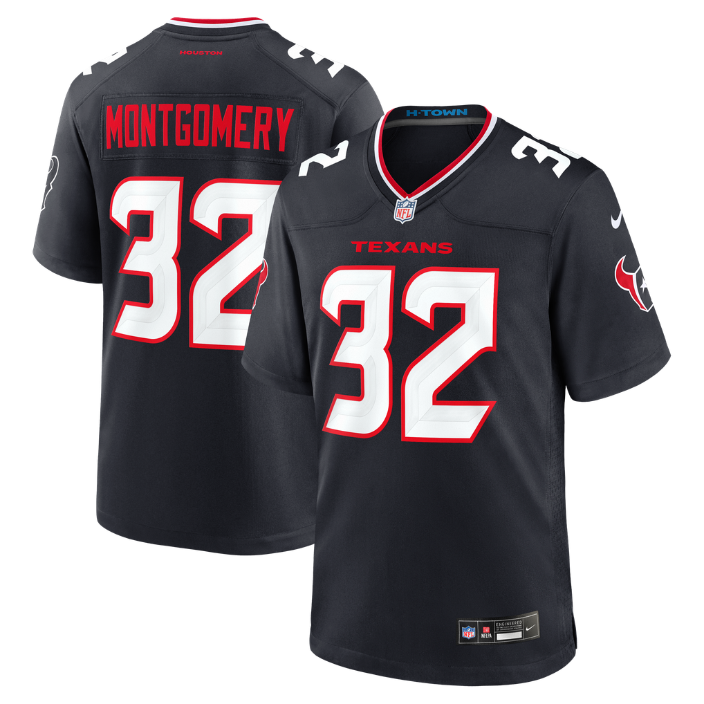 Men's Houston Texans David Montgomery Nike Navy Game Jersey - Image 1