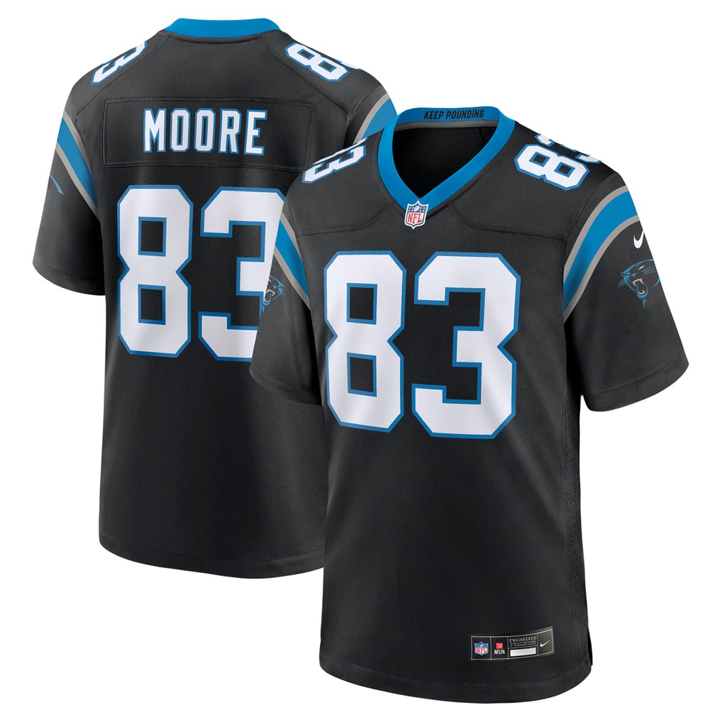 Men's Carolina Panthers David Moore Nike Black Game Jersey - Image 2