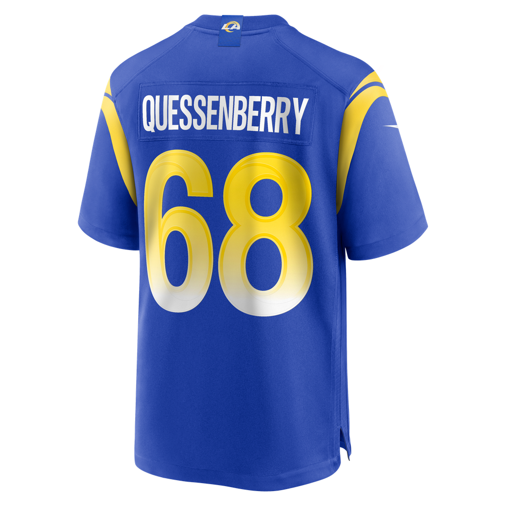 Men's Los Angeles Rams David Quessenberry Nike  Royal Team Game Jersey - Image 4