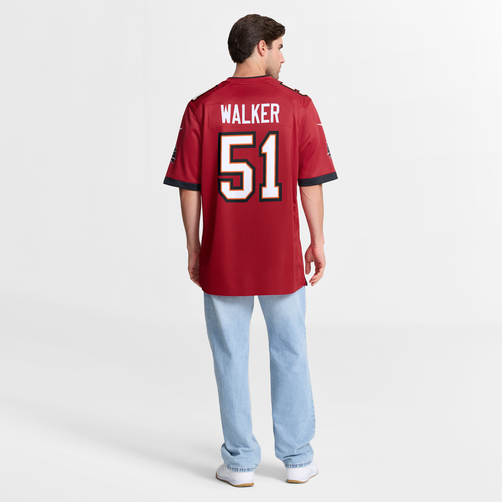Men's Tampa Bay Buccaneers David Walker Nike  Red Team Game Jersey - Image 9