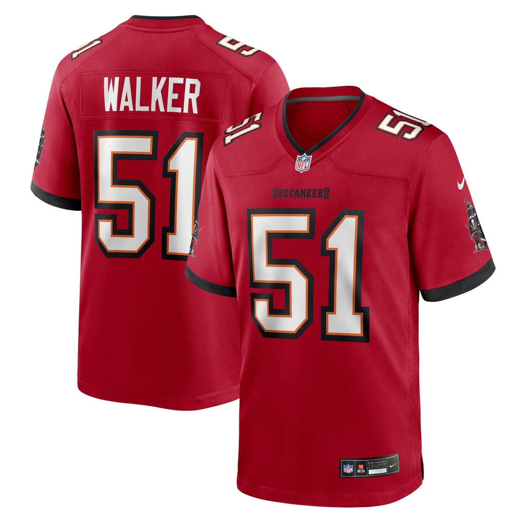 Men's Tampa Bay Buccaneers David Walker Nike  Red Team Game Jersey - Image 2