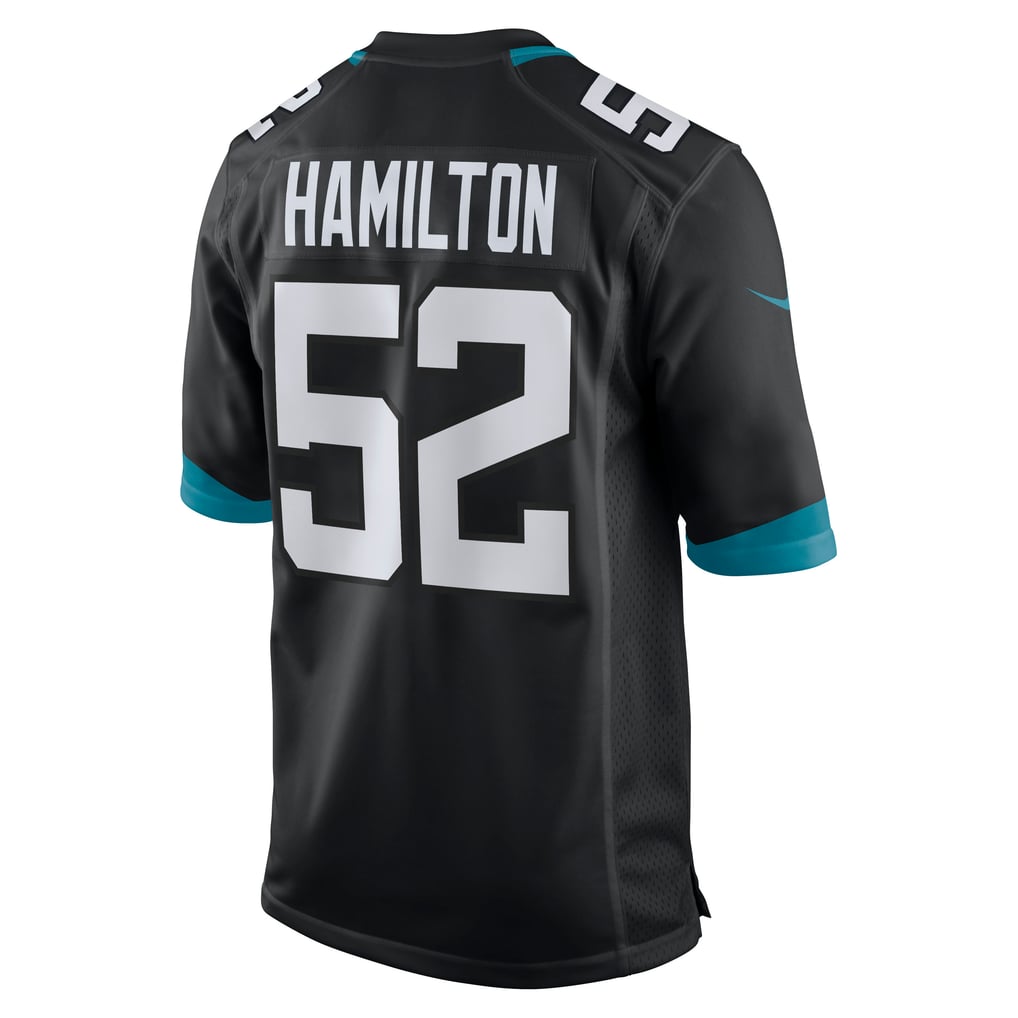 Men's Jacksonville Jaguars DaVon Hamilton Nike Black Game Jersey - Image 4