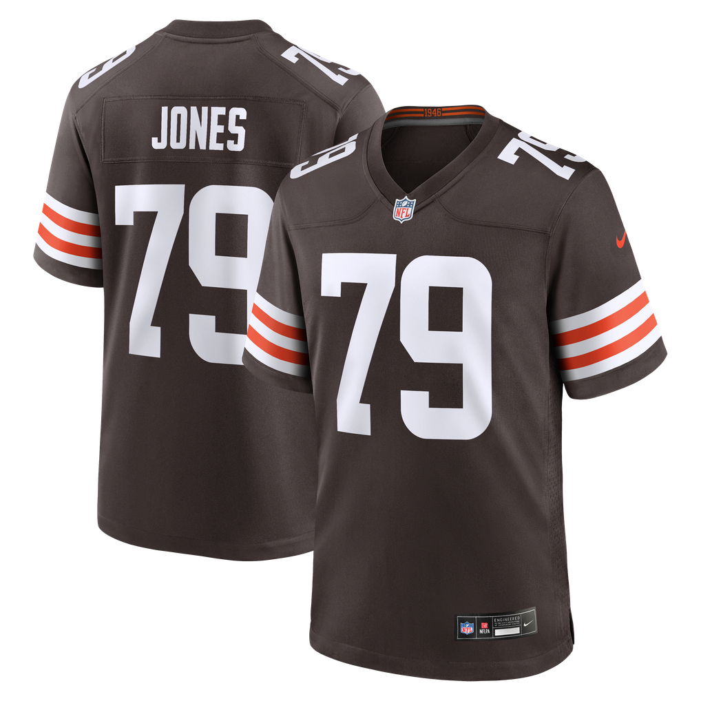 Men's Cleveland Browns Dawand Jones Nike Brown Team Game Jersey - Image 1