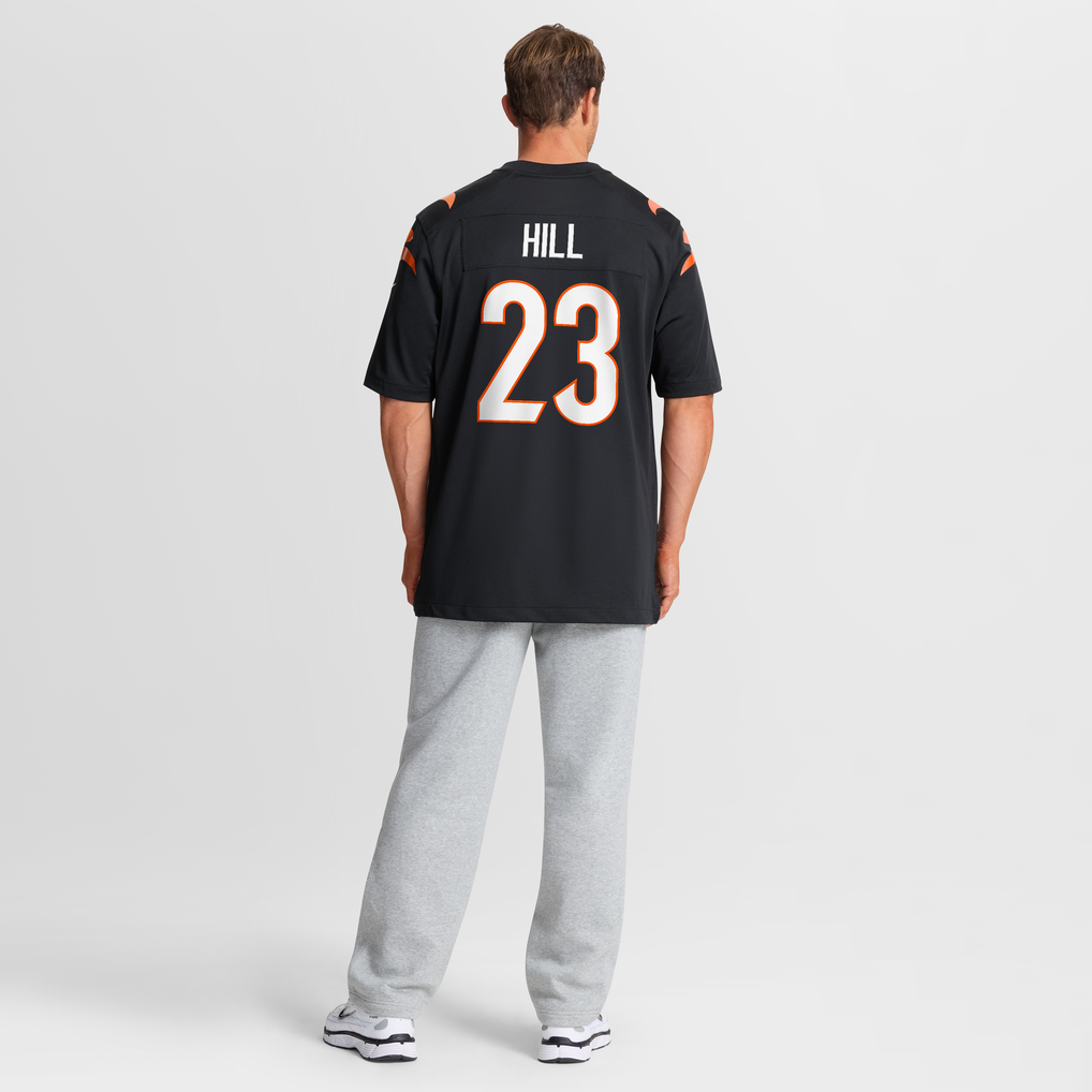Men's Cincinnati Bengals Daxton Hill Nike Black Player Game Jersey - Image 9