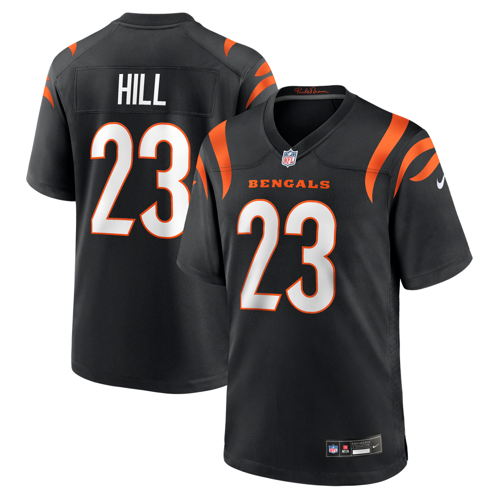 Men's Cincinnati Bengals Daxton Hill Nike Black Player Game Jersey - Image 1