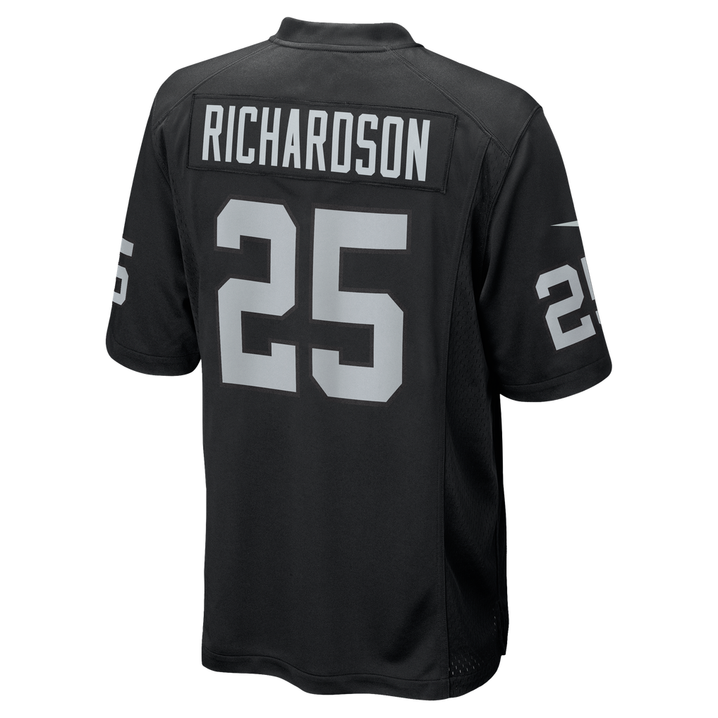 Men's Las Vegas Raiders Decamerion Richardson Nike  Black Team Game Jersey - Image 4