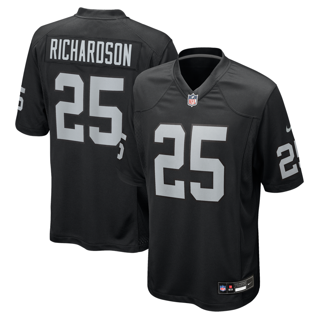 Men's Las Vegas Raiders Decamerion Richardson Nike  Black Team Game Jersey - Image 1