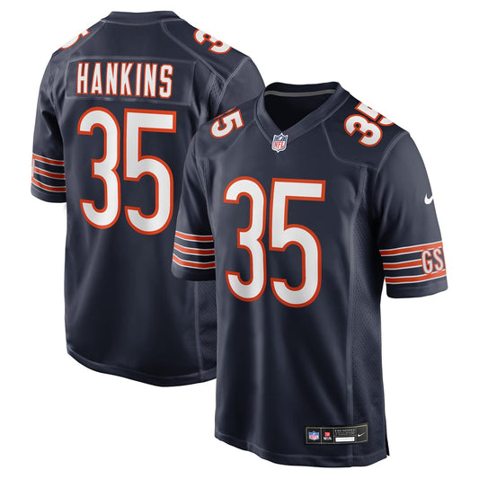 Men's Chicago Bears Deion Hankins Nike Navy Team Game Jersey - Image 1