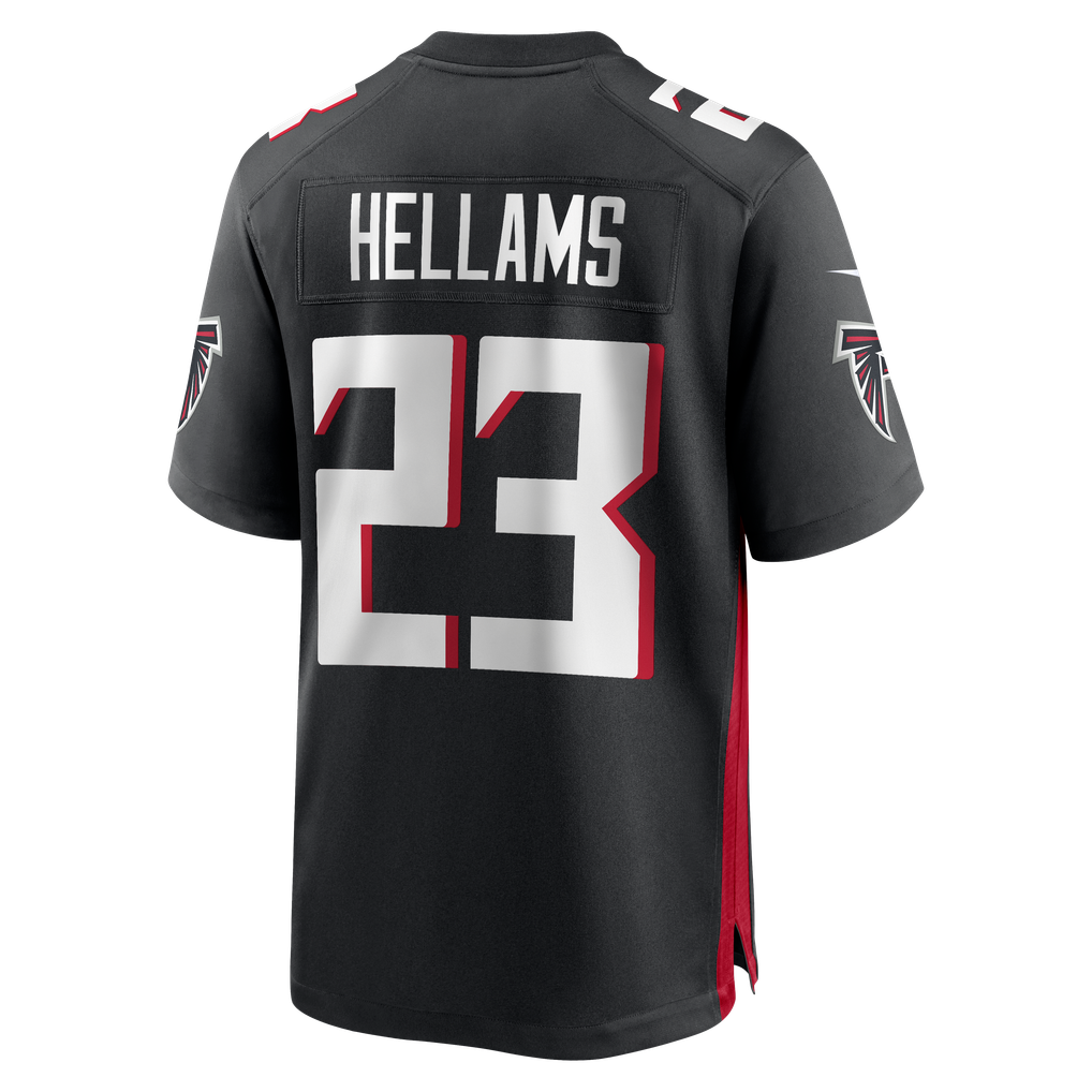 Men's Atlanta Falcons DeMarcco Hellams Nike Black Team Game Jersey