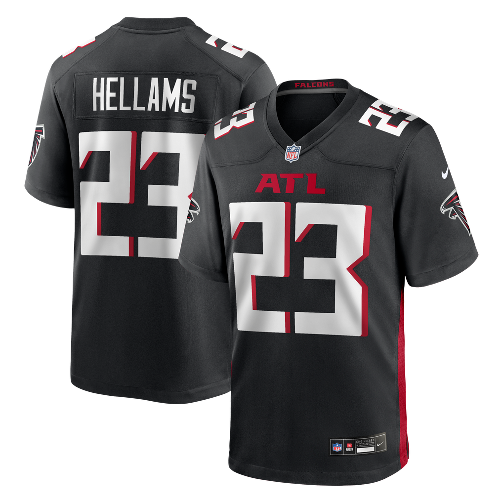Men's Atlanta Falcons DeMarcco Hellams Nike Black Team Game Jersey