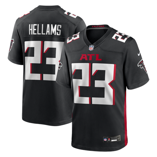 Men's Atlanta Falcons DeMarcco Hellams Nike Black Team Game Jersey