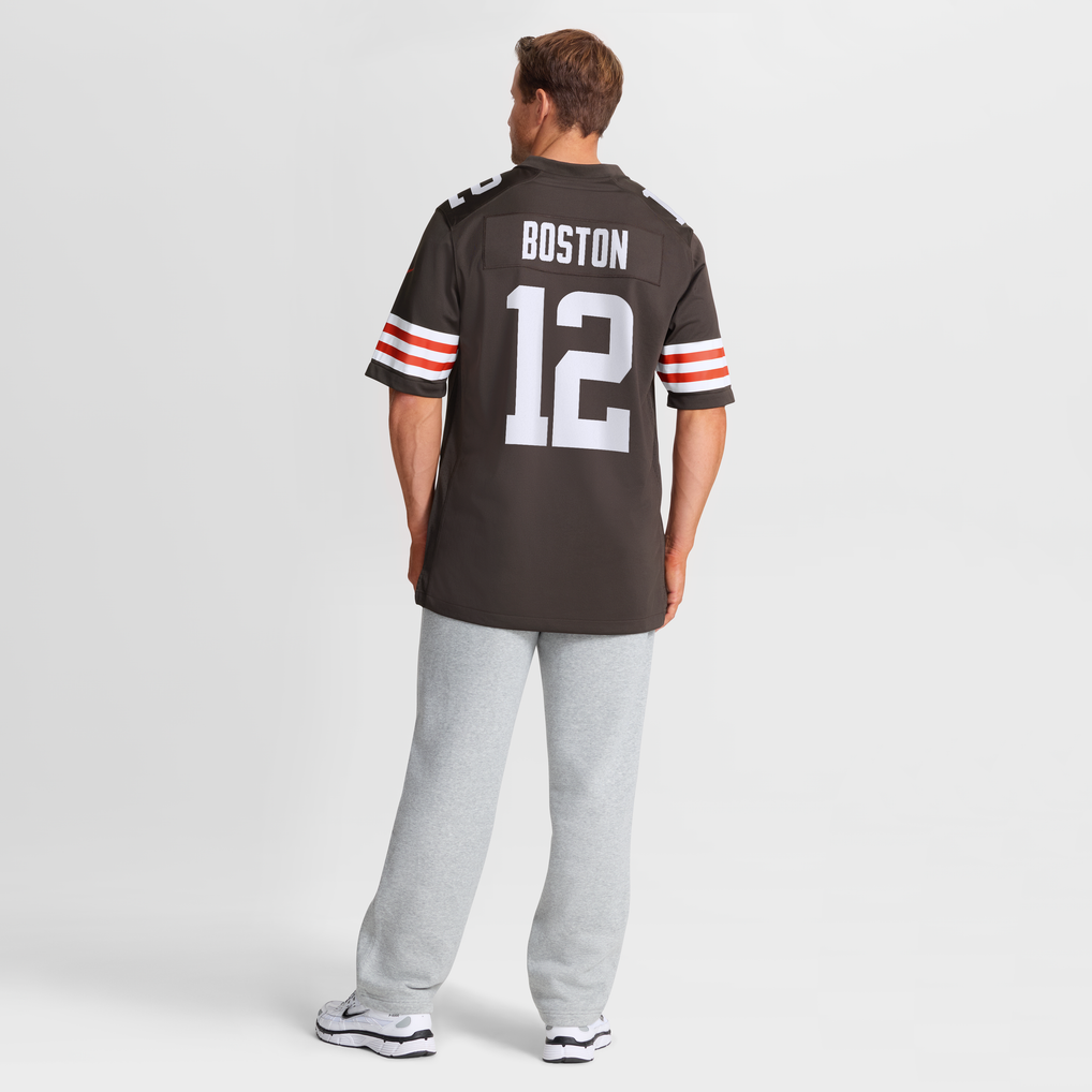 Men's Cleveland Browns Denzel Boston Nike Brown Game Jersey - Image 4