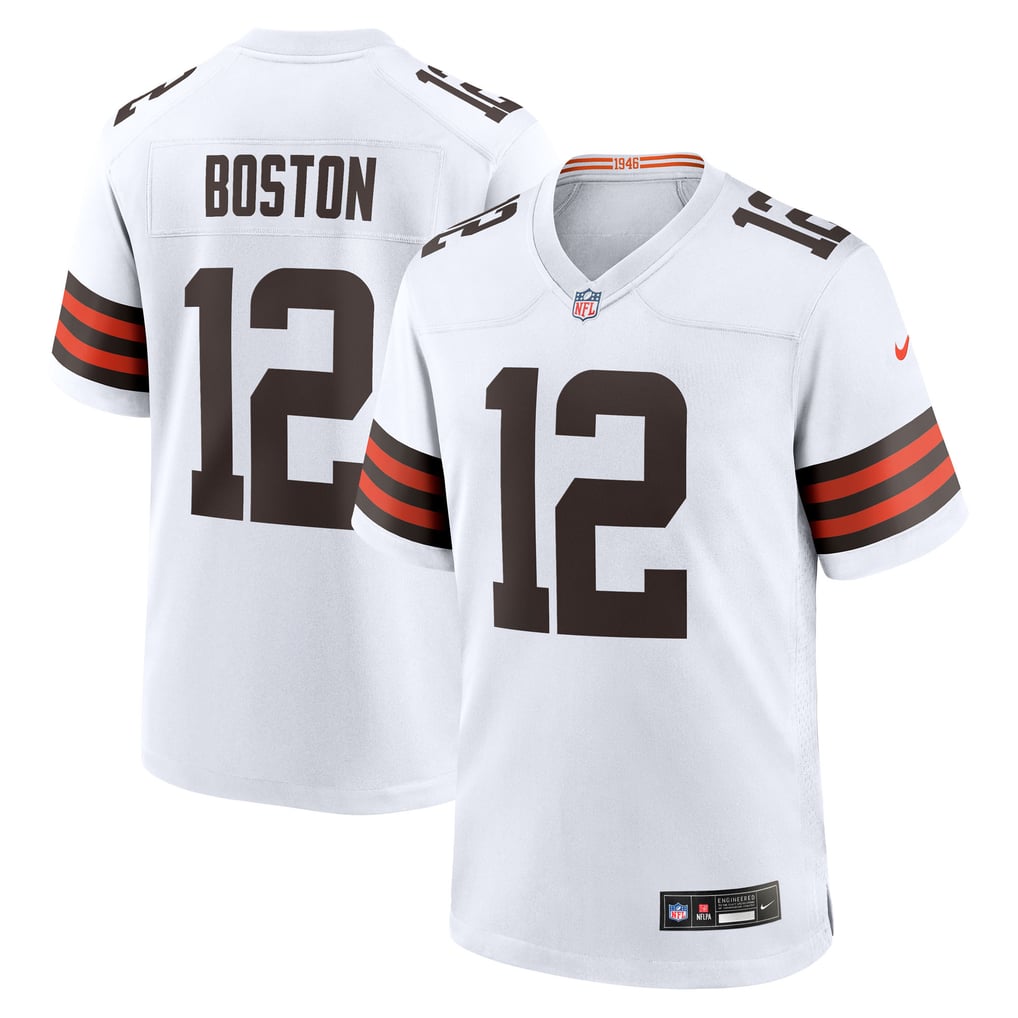 Men's Cleveland Browns Denzel Boston Nike White Game Jersey - Image 2