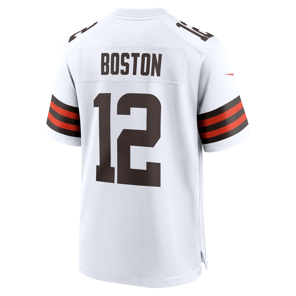 Men's Cleveland Browns Denzel Boston Nike White Game Jersey - Image 4