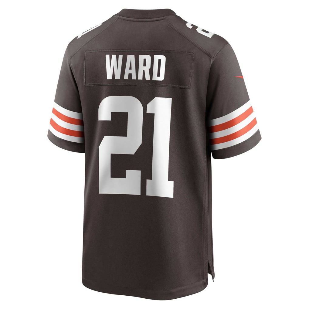 Men's Cleveland Browns Denzel Ward Nike Brown Game Jersey - Image 4