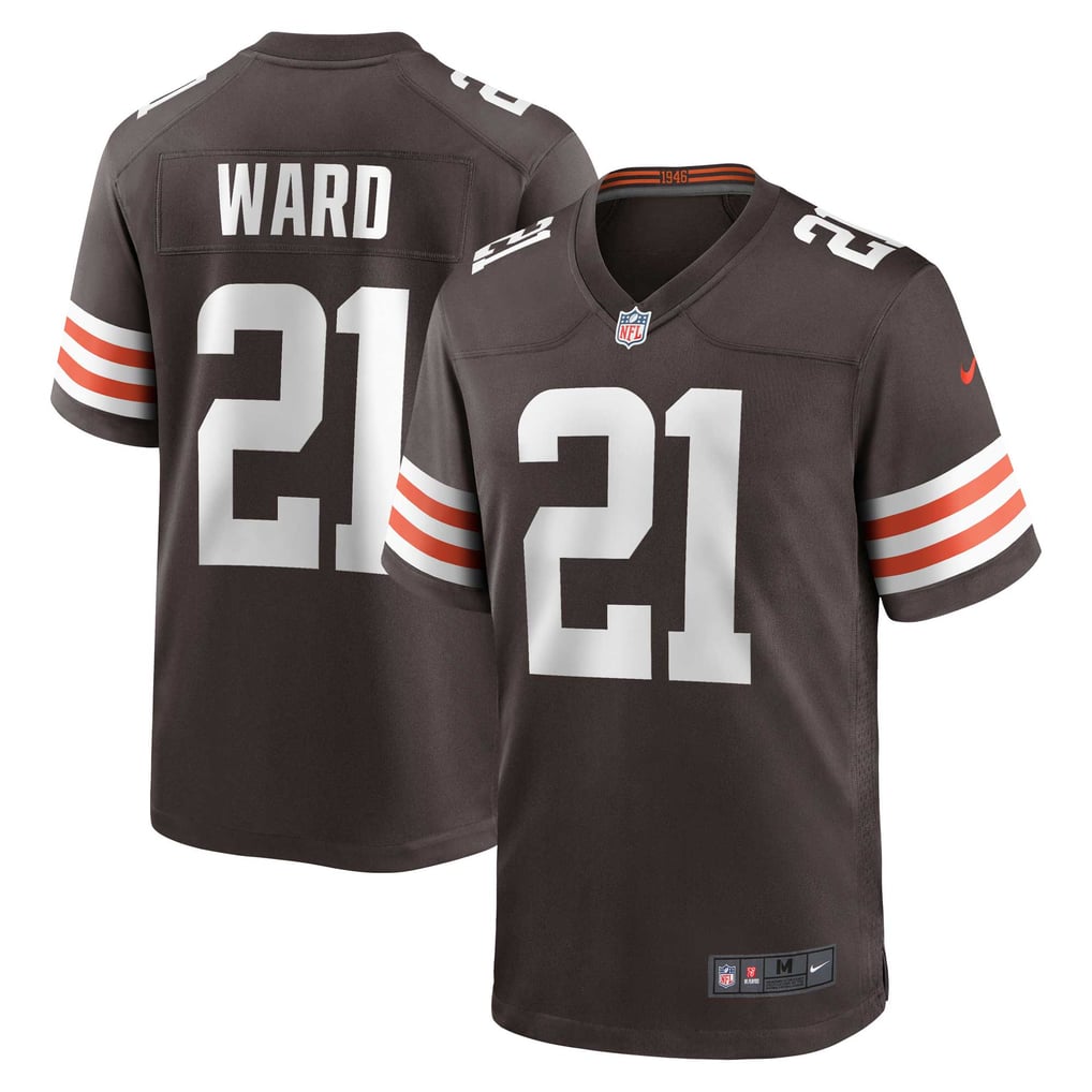 Men's Cleveland Browns Denzel Ward Nike Brown Game Jersey - Image 1