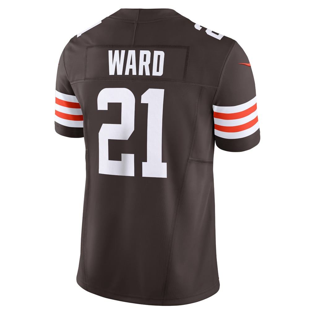 Men's Cleveland Browns Denzel Ward Nike Brown Vapor F.U.S.E. Limited Jersey - Image 4