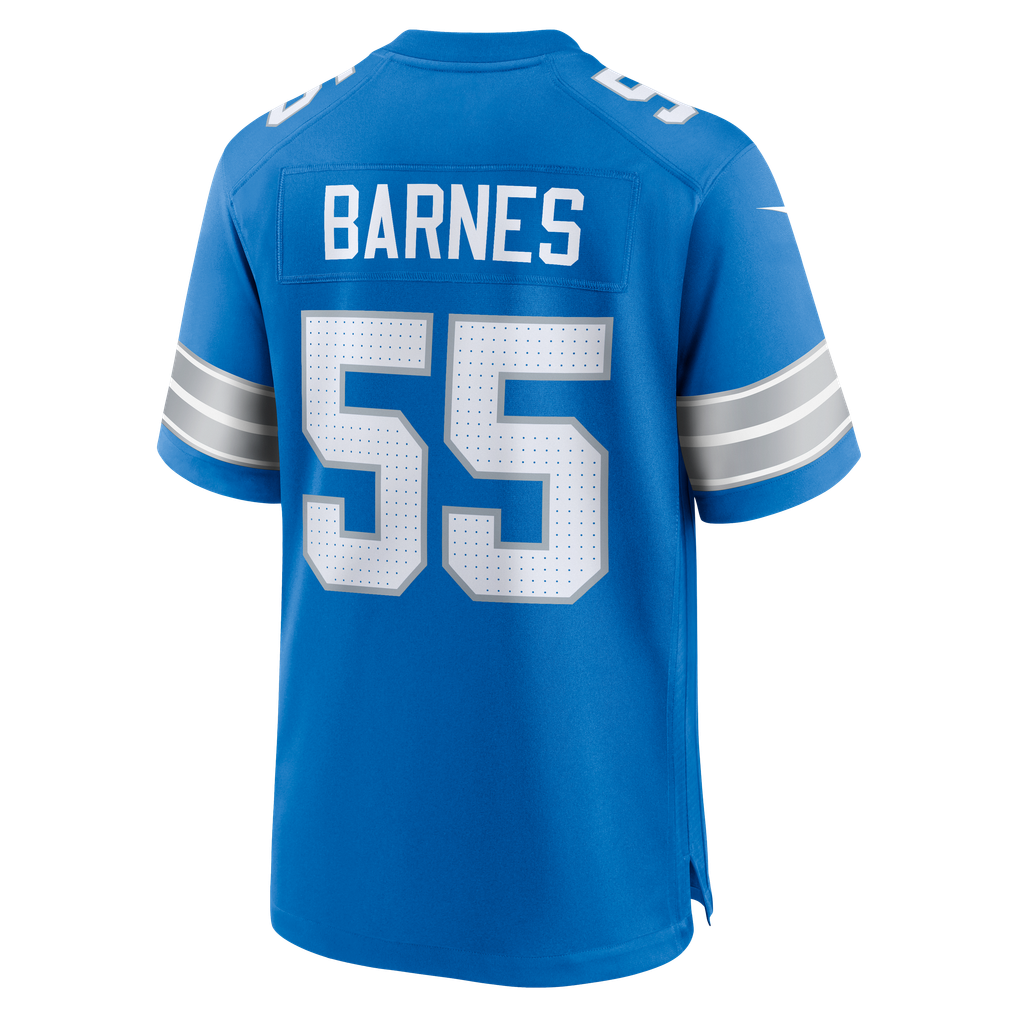 Men's Detroit Lions Derrick Barnes Nike  Blue Team Game Jersey - Image 4