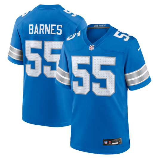 Men's Detroit Lions Derrick Barnes Nike  Blue Team Game Jersey - Image 1