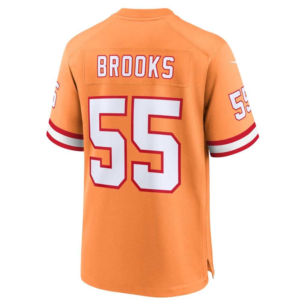 Men's Tampa Bay Buccaneers Derrick Brooks Nike Orange Throwback Game Jersey - Image 4