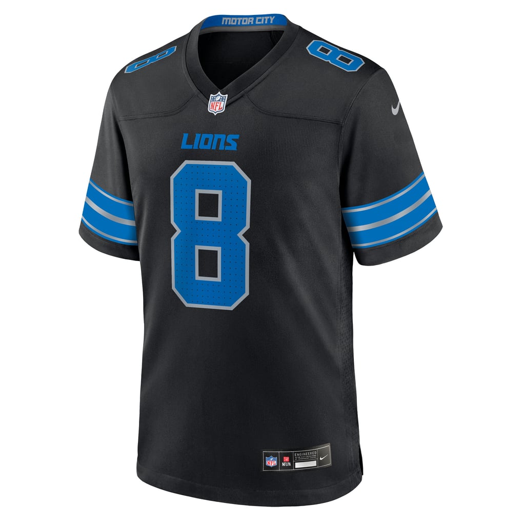 Men's Detroit Lions Derrick Moore Nike Black Alternate  Game Jersey - Image 3