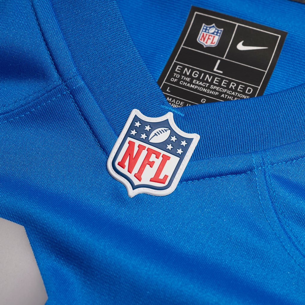 Men's Detroit Lions Derrick Moore Nike Blue Alternate Game Jersey - Image 5