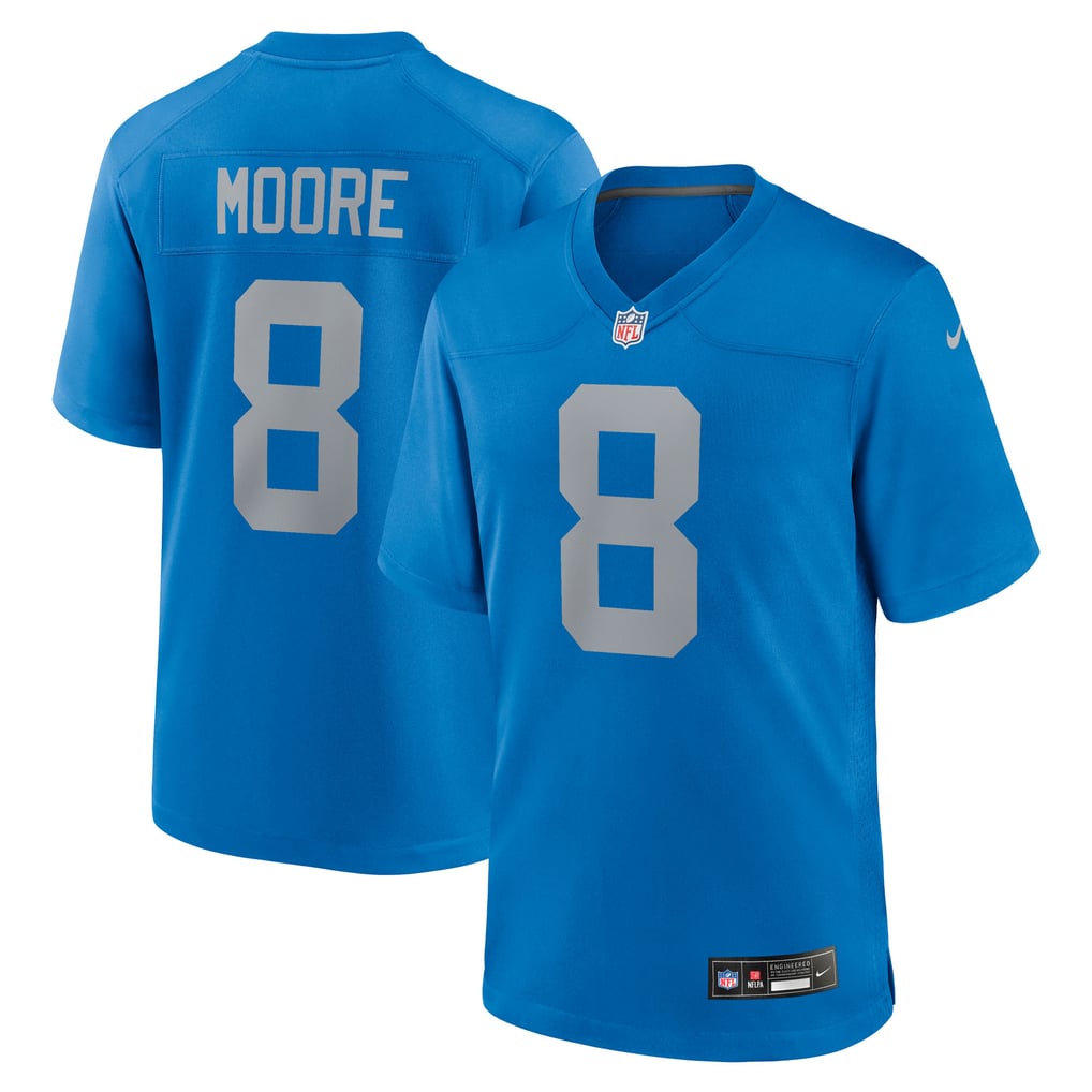 Men's Detroit Lions Derrick Moore Nike Blue Alternate Game Jersey - Image 2