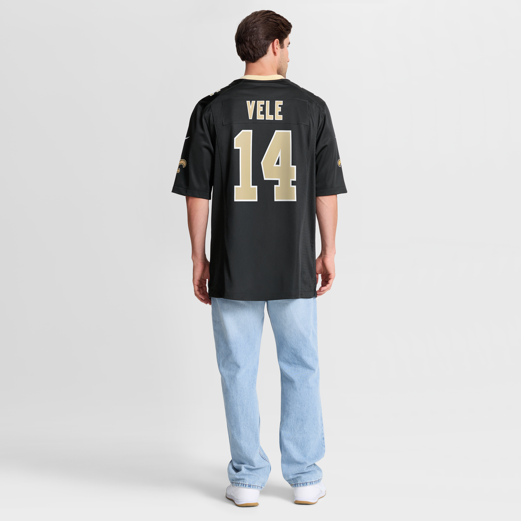 Men's New Orleans Saints Devaughn Vele Nike  Black Team Game Jersey - Image 9