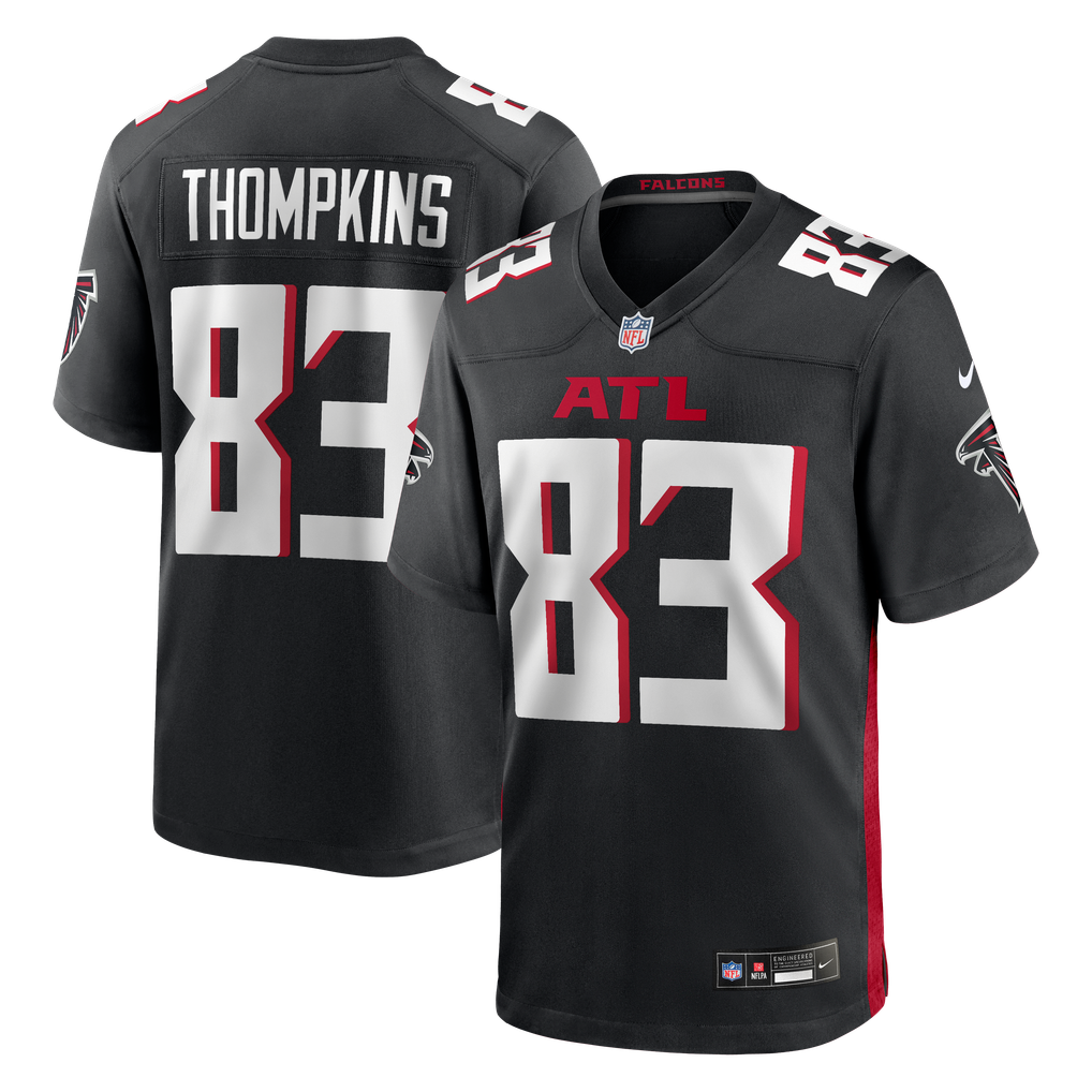 Men's Atlanta Falcons Deven Thompkins Nike Black Team Game Jersey