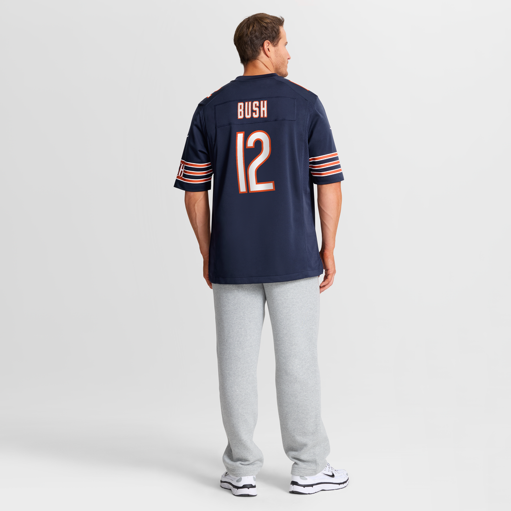 Men's Chicago Bears Devin Bush Nike Navy Team Game Jersey - Image 4