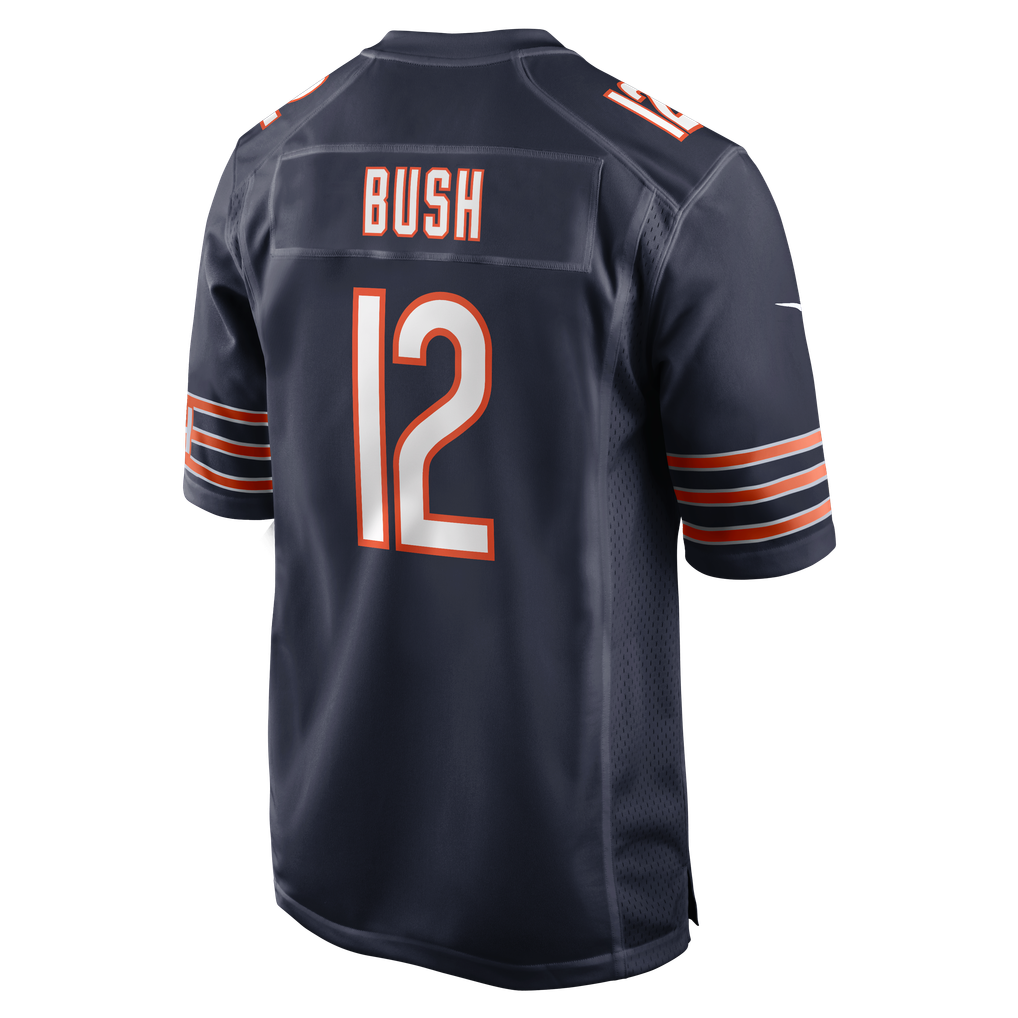 Men's Chicago Bears Devin Bush Nike Navy Team Game Jersey - Image 6