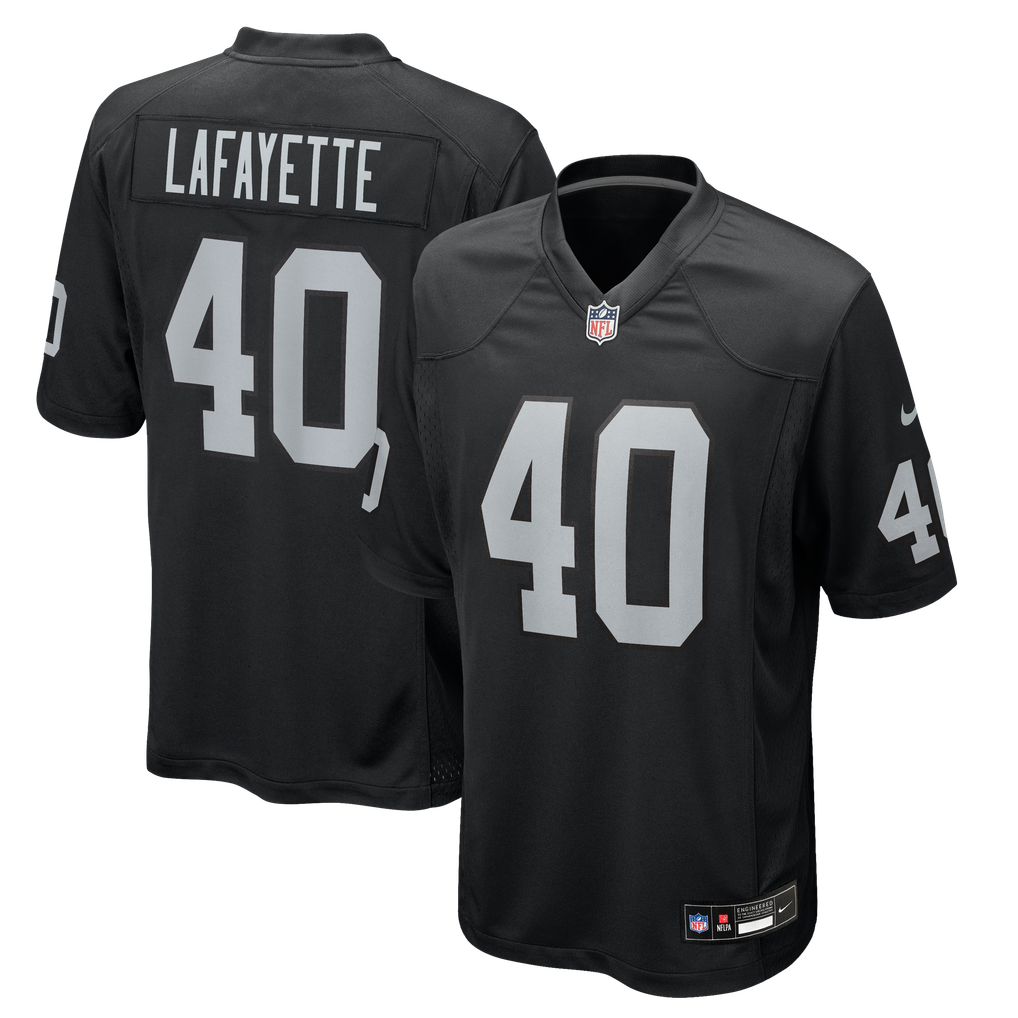 Men's Las Vegas Raiders Devin Lafayette Nike Black Team Game Jersey - Image 2