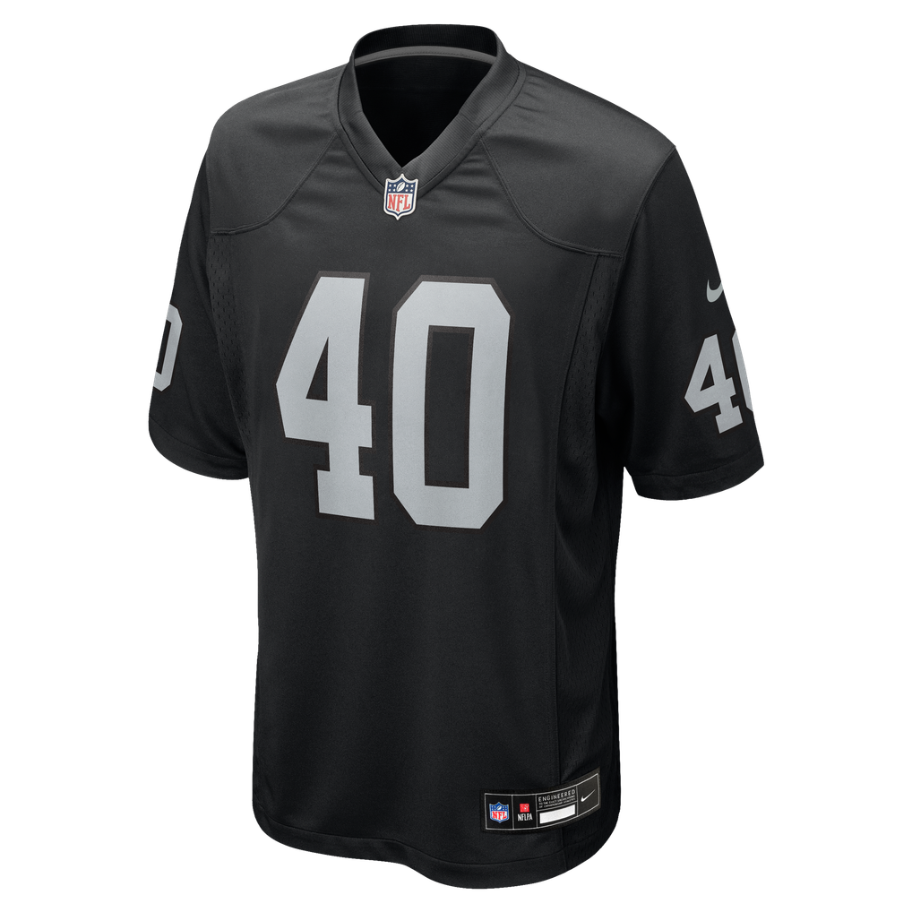 Men's Las Vegas Raiders Devin Lafayette Nike Black Team Game Jersey - Image 5