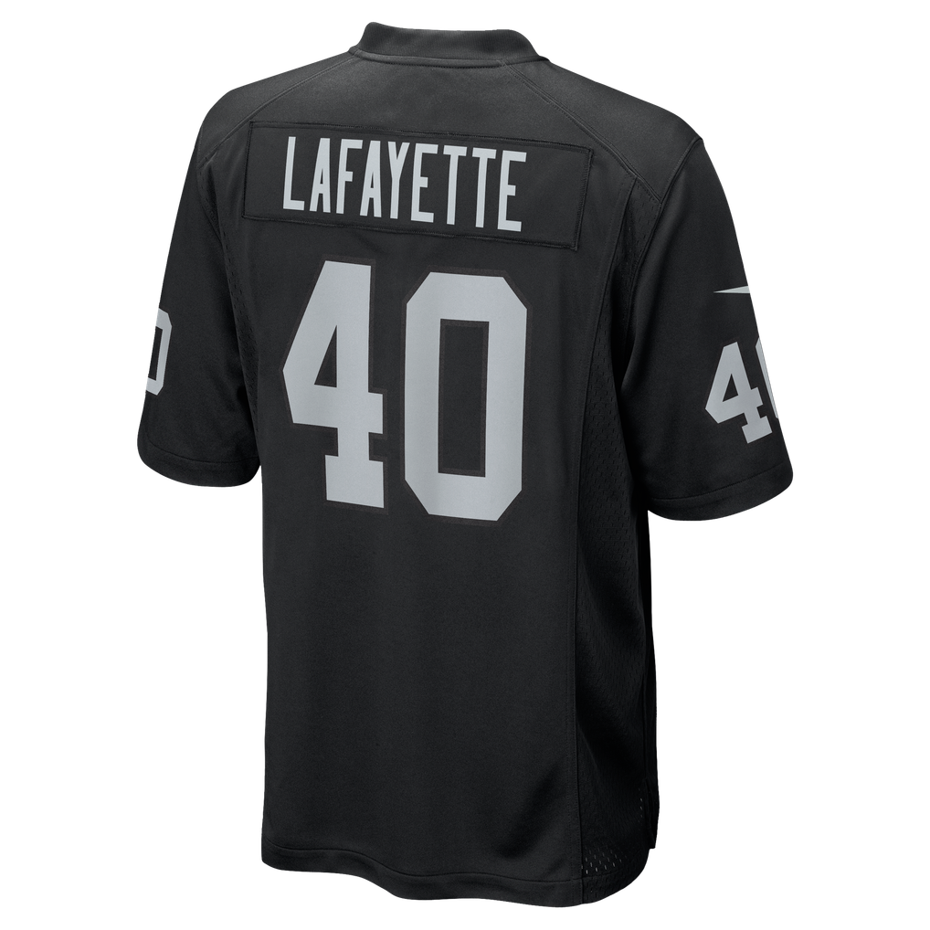 Men's Las Vegas Raiders Devin Lafayette Nike Black Team Game Jersey - Image 6