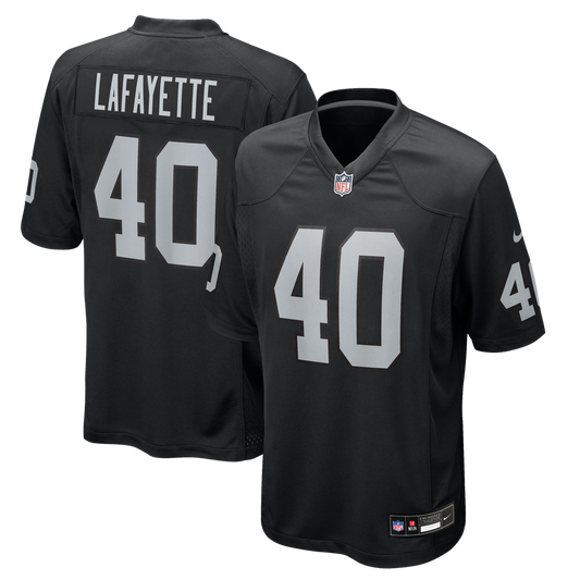 Men's Las Vegas Raiders Devin Lafayette Nike Black Team Game Jersey - Image 1