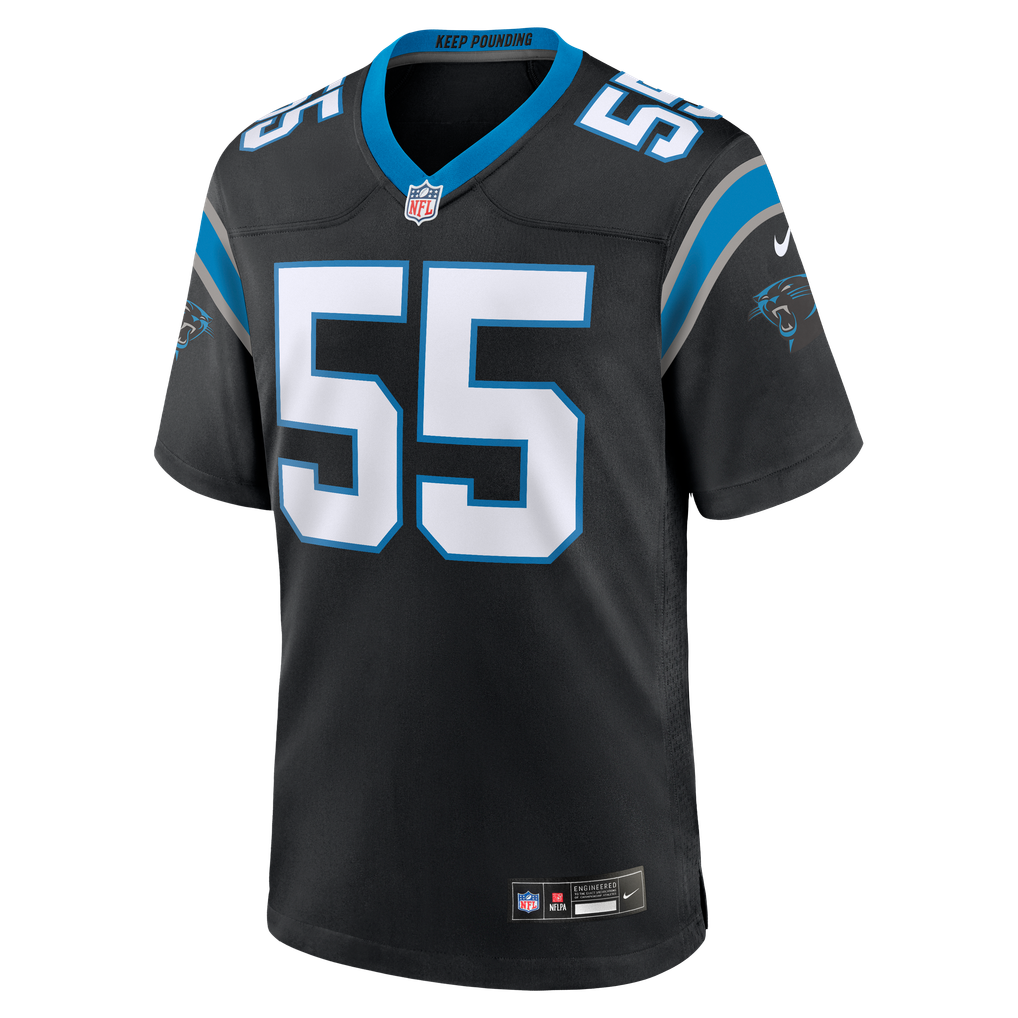 Men's Carolina Panthers Devin Lloyd Nike Black Team Game Jersey - Image 3