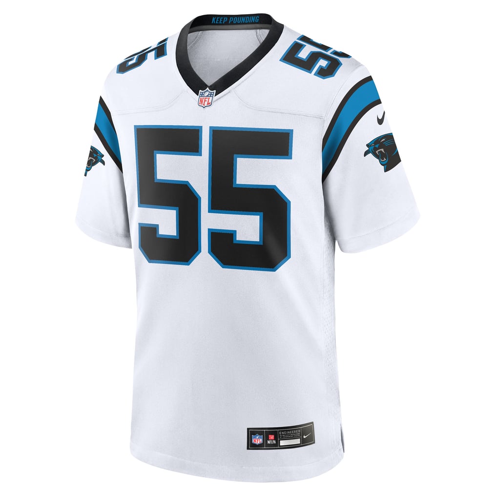 Men's Carolina Panthers Devin Lloyd Nike White Game Jersey - Image 3