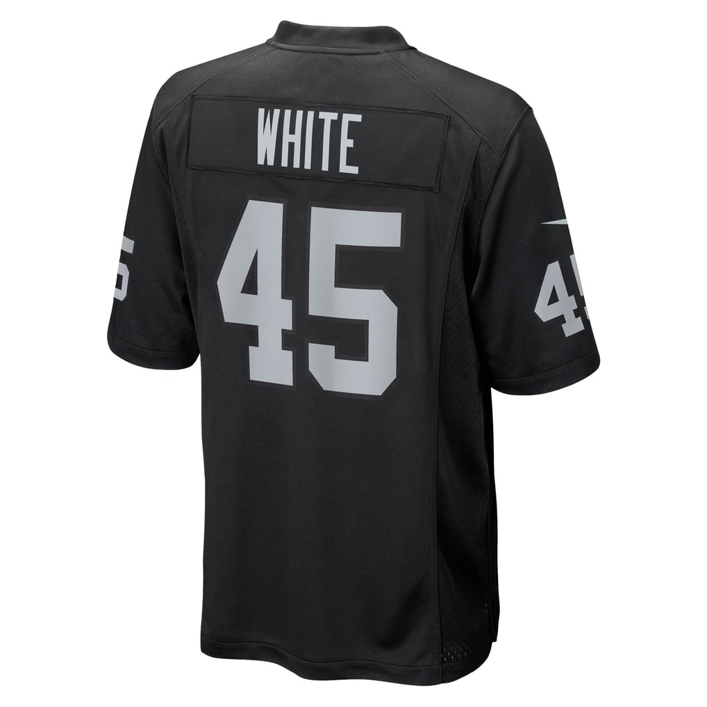 Men's Las Vegas Raiders Devin White Nike  Black Team Game Jersey - Image 4