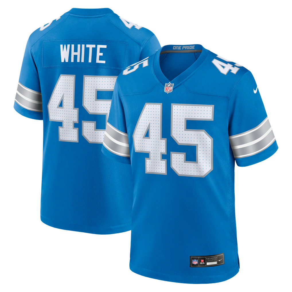 Men's Detroit Lions Devin White Nike Blue Team Game Jersey - Image 2