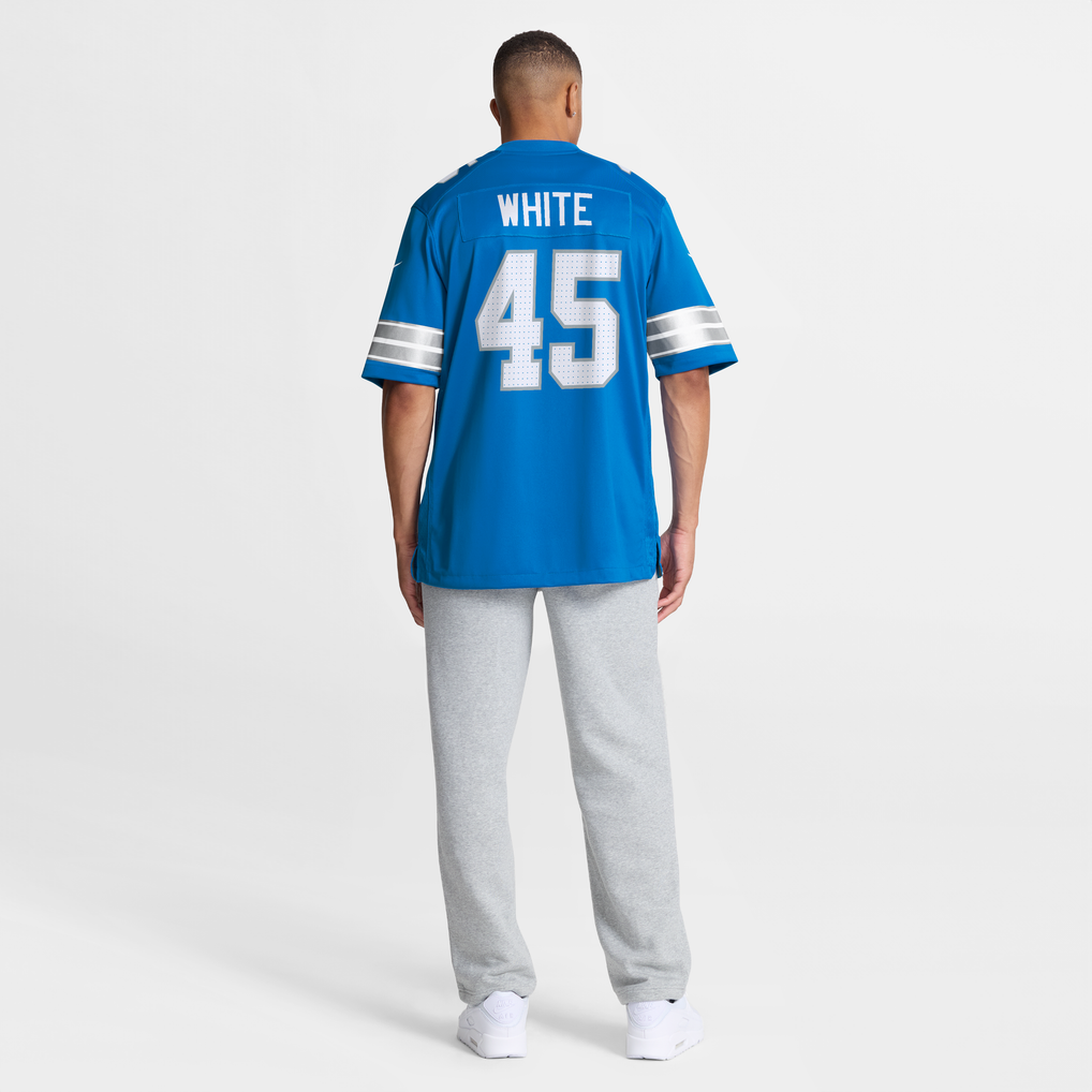 Men's Detroit Lions Devin White Nike Blue Team Game Jersey - Image 4