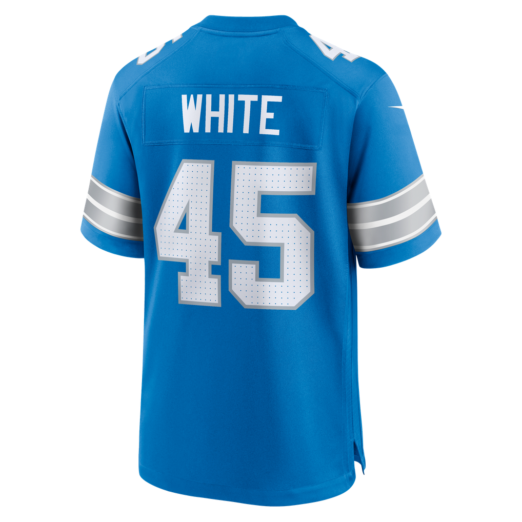 Men's Detroit Lions Devin White Nike Blue Team Game Jersey - Image 6