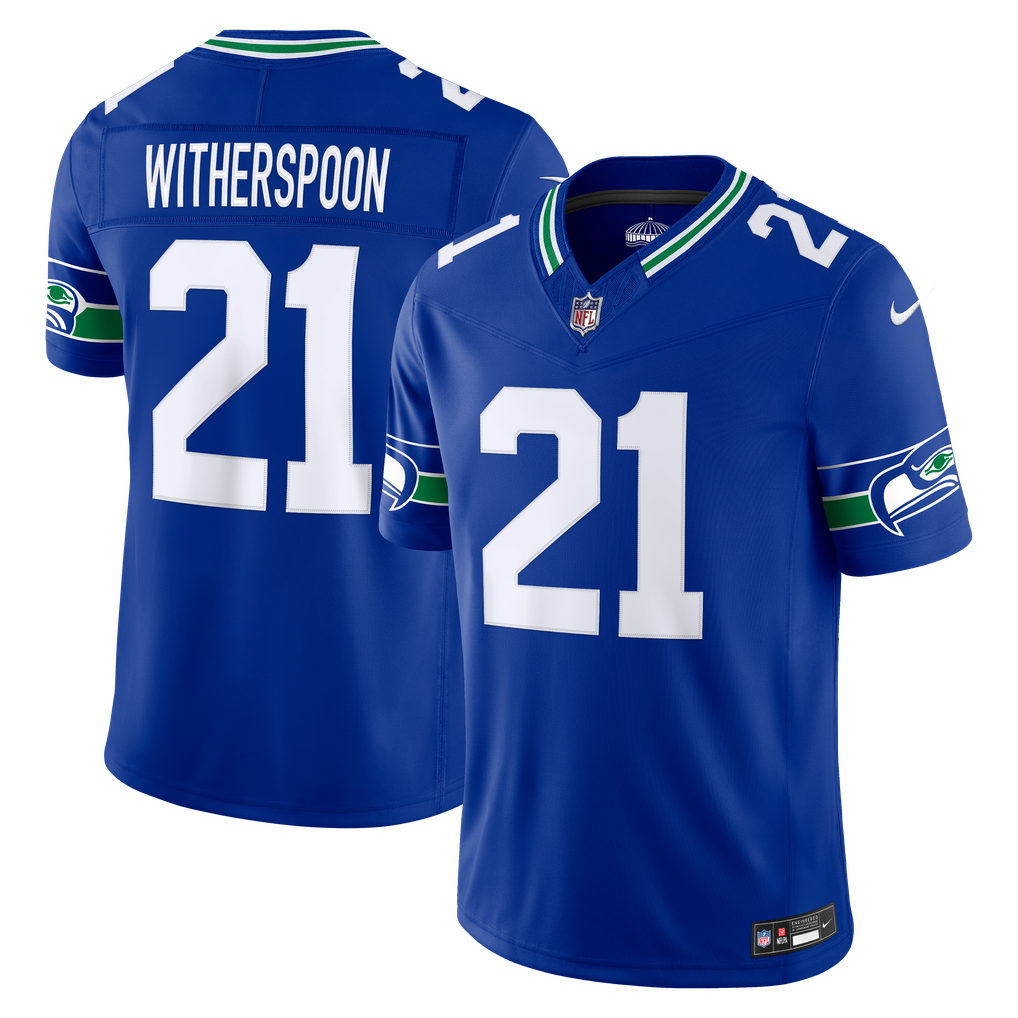 Men's Seattle Seahawks Devon Witherspoon Nike Royal Alternate Vapor F.U.S.E. Stitched Limited Jersey - Image 2