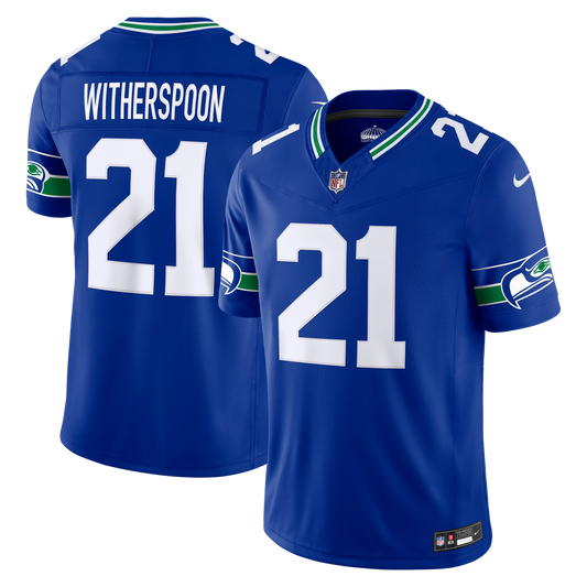 Men's Seattle Seahawks Devon Witherspoon Nike Royal Alternate Vapor F.U.S.E. Stitched Limited Jersey - Image 1