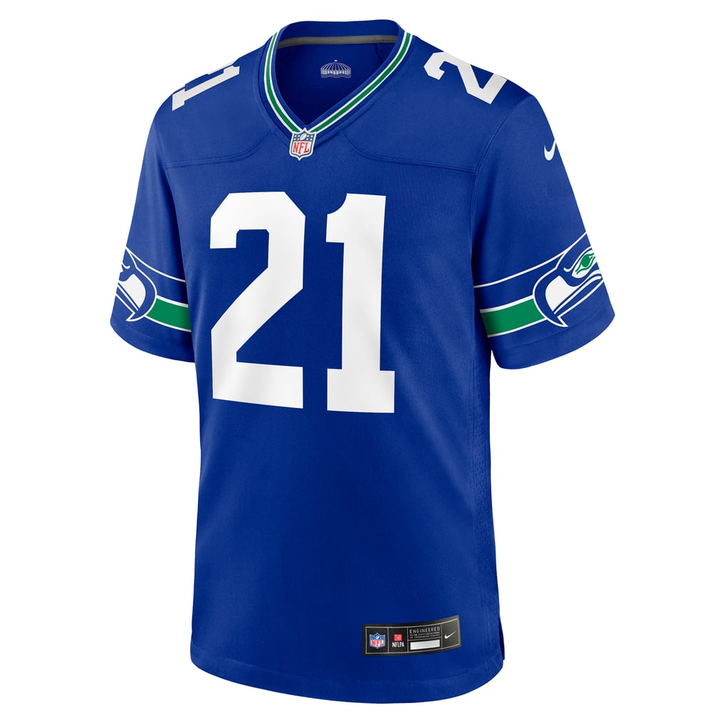 Men's Seattle Seahawks Devon Witherspoon Nike Royal Throwback Player Game Jersey - Image 3
