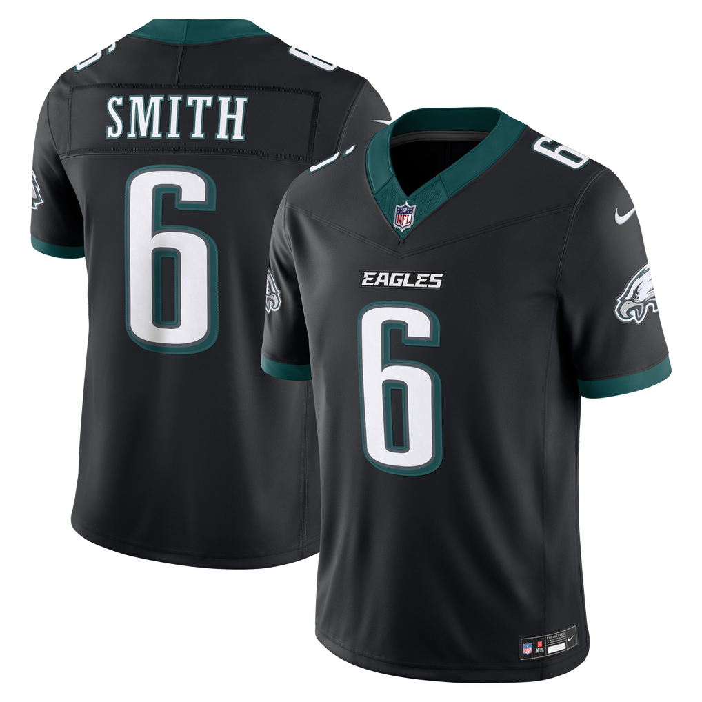Men's Philadelphia Eagles DeVonta Smith Nike Black Alternate Vapor F.U.S.E. Stitched Limited Jersey - Image 2