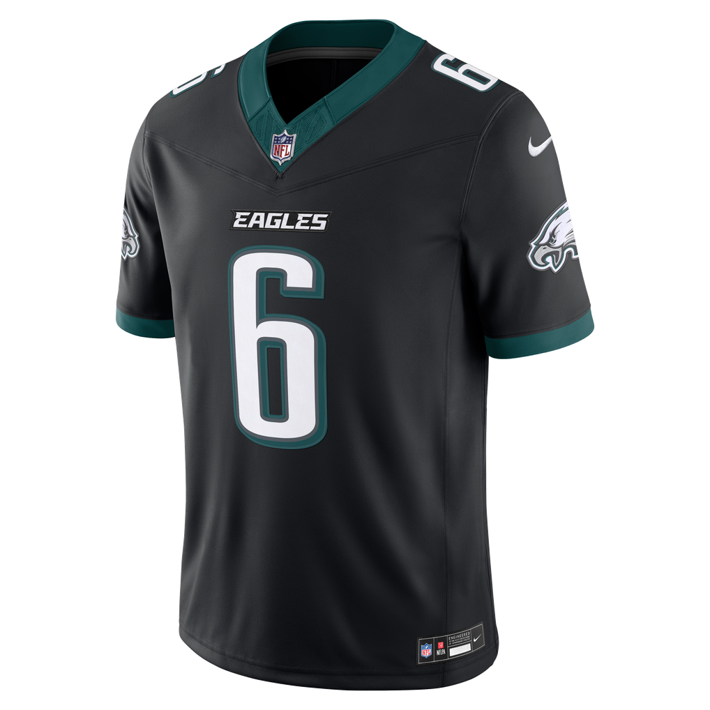 Men's Philadelphia Eagles DeVonta Smith Nike Black Alternate Vapor F.U.S.E. Stitched Limited Jersey - Image 3