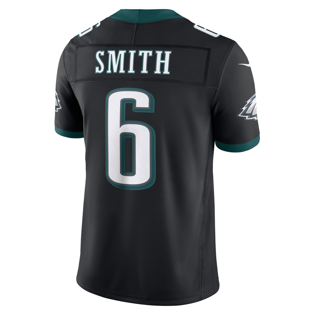 Men's Philadelphia Eagles DeVonta Smith Nike Black Alternate Vapor F.U.S.E. Stitched Limited Jersey - Image 4